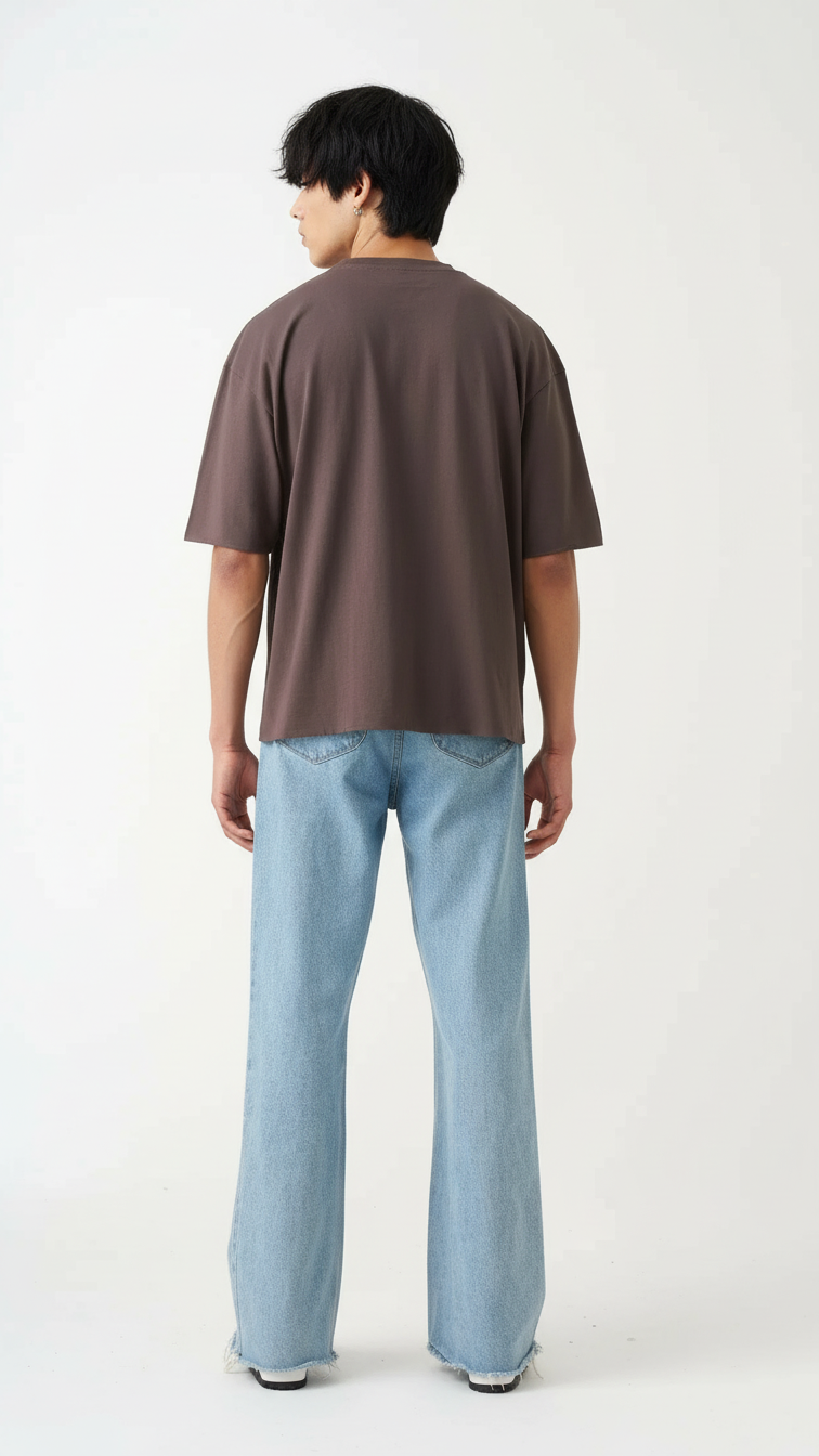 7 OZ Raw Edge Oversized Cropped T-Shirt
