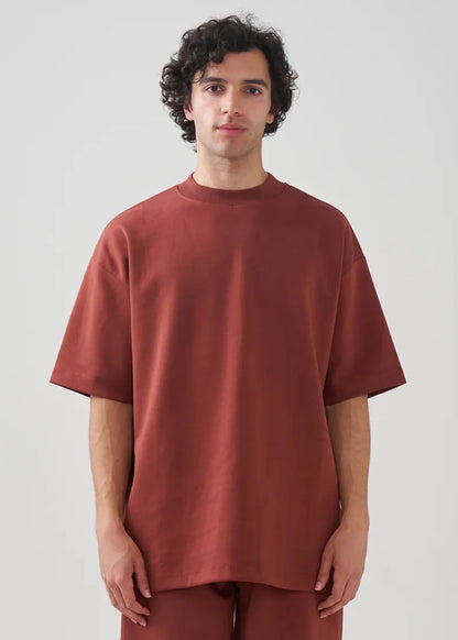 10 OZ Mock-Neck Oversized Interlock T-Shirt
