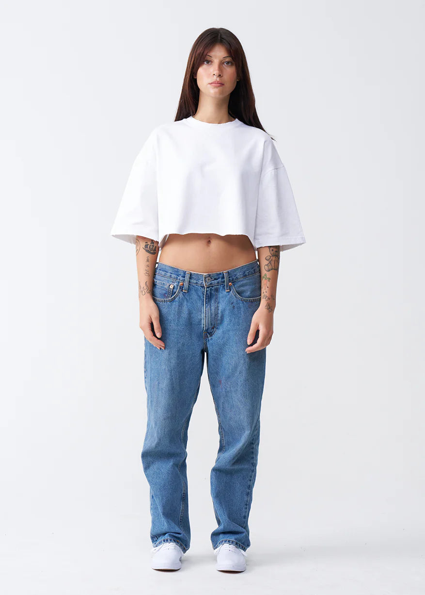 10 OZ Oversized French Terry Garment Dyed Crop Top T-shirt