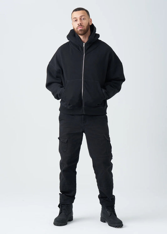 14 OZ Oversized Boxy Cropped Heavyweight Full-Zip Sweatshirt