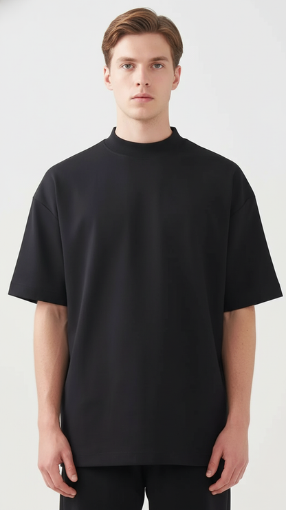 10 OZ Mock-Neck Oversized Interlock T-Shirt