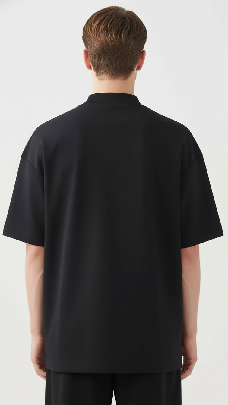 10 OZ Mock-Neck Oversized Interlock T-Shirt