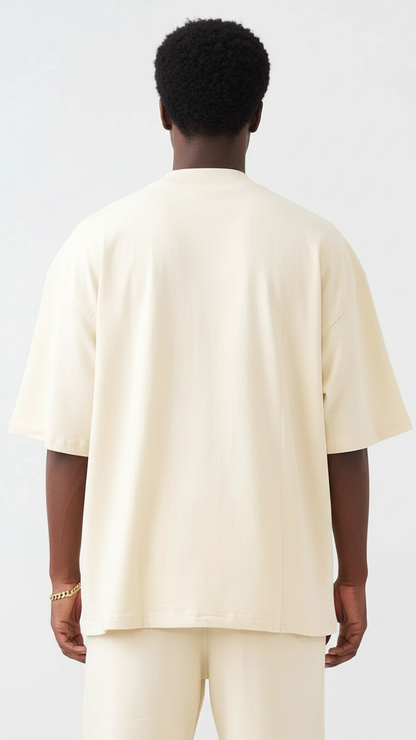 7.5 OZ Mock Neck Peached French Terry Oversized Boxy T-Shirt