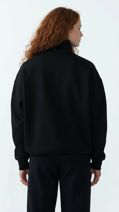 14 OZ Women's Oversized Heavyweight Fleece Quarter-Zip