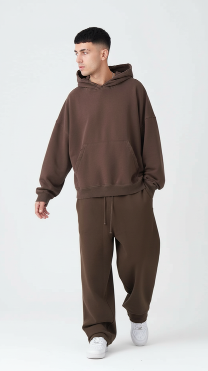 14 OZ Garment Wash French Terry Oversized Boxy Distressed Fleece Sweatsuit (Copy)