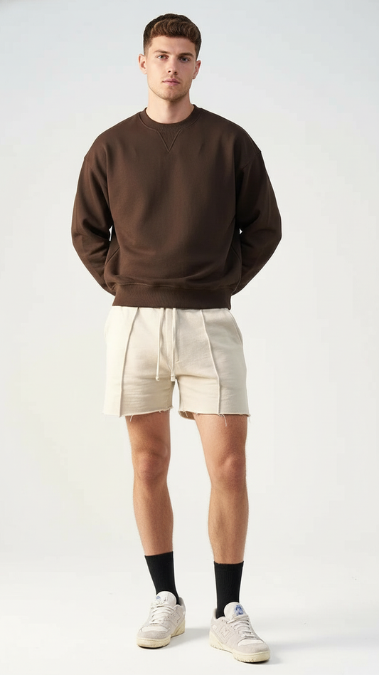 3D Raw Edge Fleece Sweatshorts