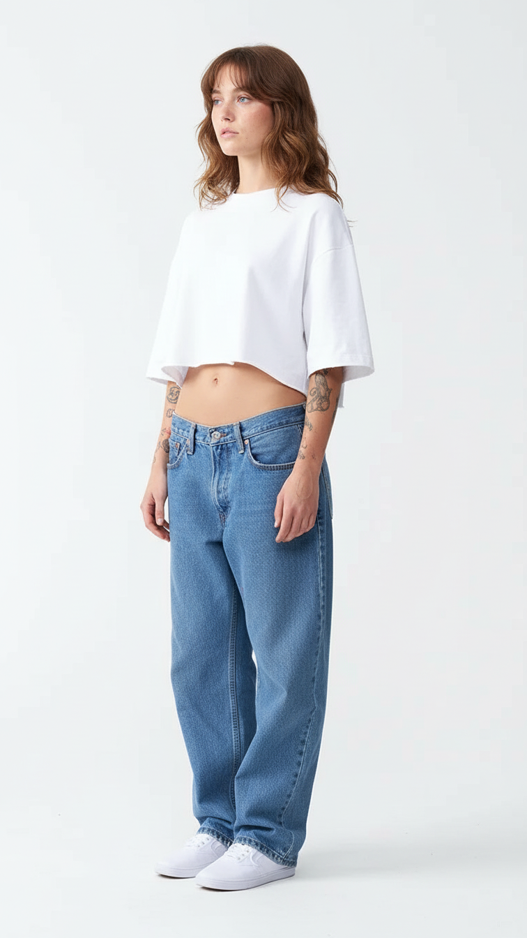 10 OZ Oversized French Terry Garment Dyed Crop Top T-shirt