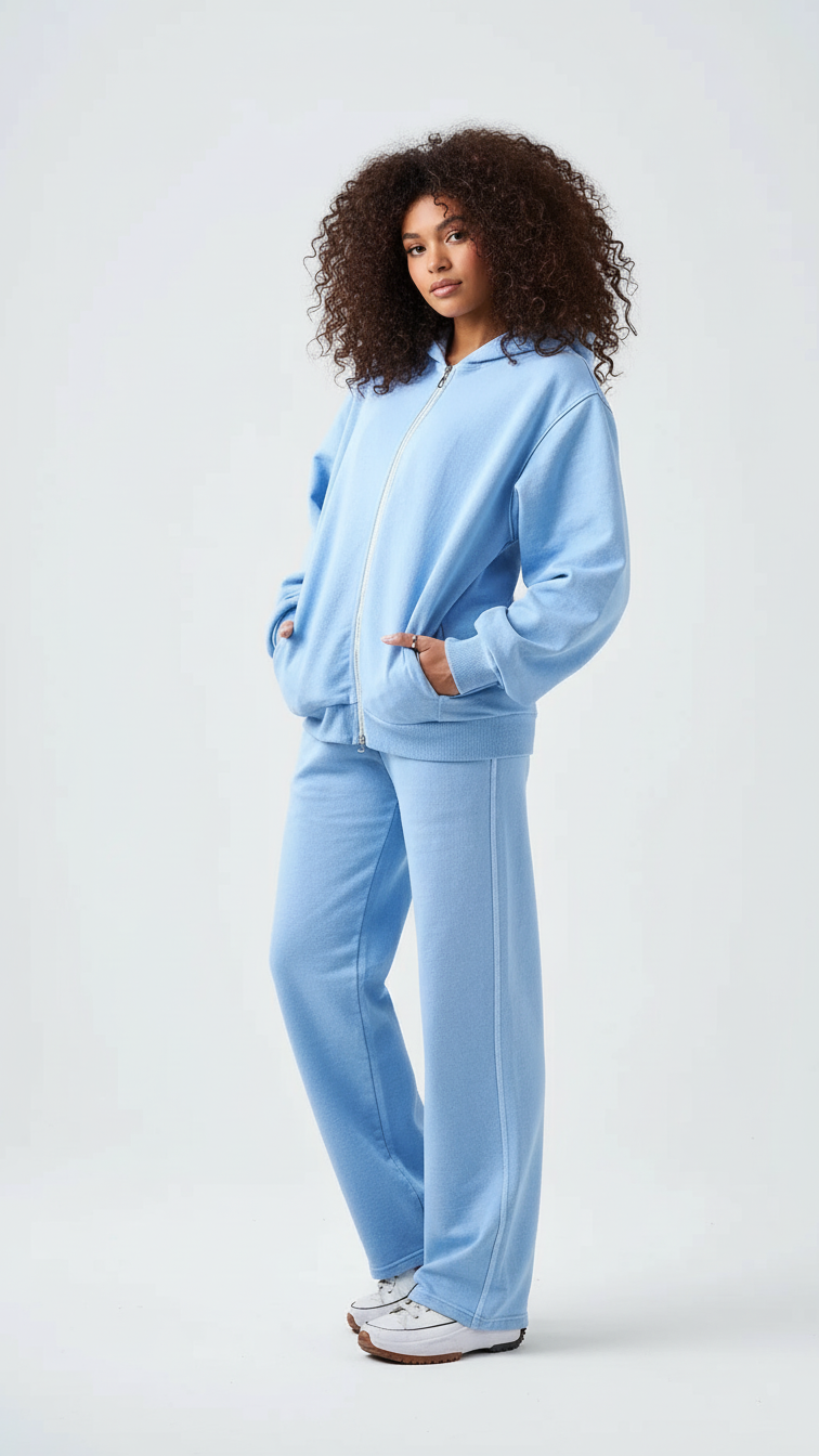 14 OZ French Terry Garment Dye Fleece Hooded Sweatsuit