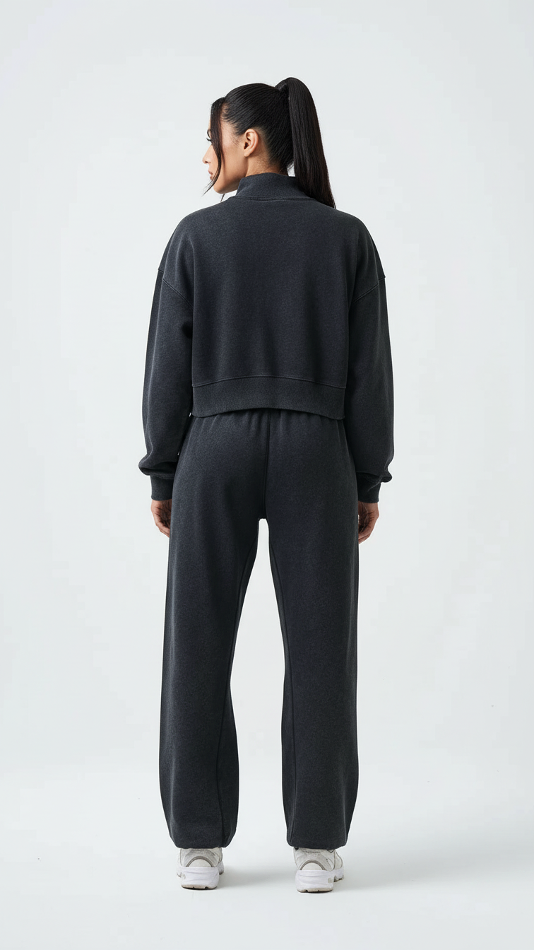 14 OZ French Terry Garment Dyed Mock Neck Sweatsuit