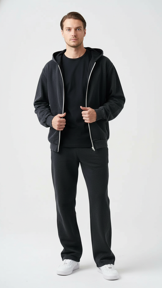 14 OZ Two-Way Zip Garment Dyed French Terry Sweatsuit