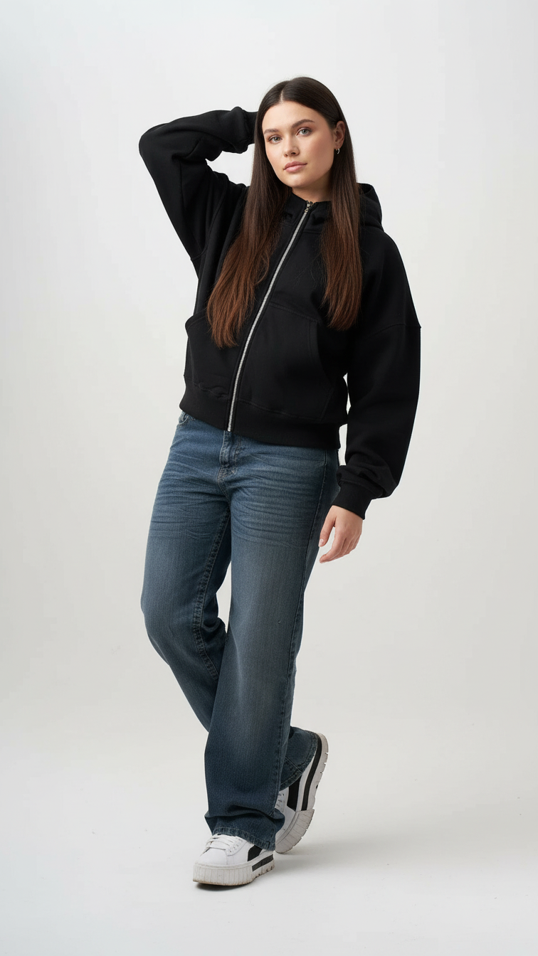 14 OZ Women's Heavyweight Full-Zip Hooded Sweatshirt