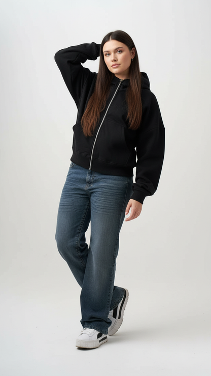 14 OZ Women's Heavyweight Full-Zip Hooded Sweatshirt