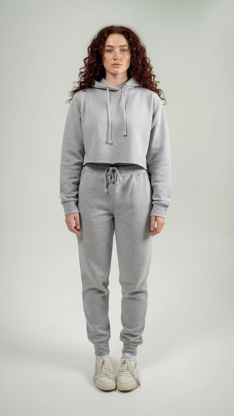 Heather Gray Crop Top SweatSuit