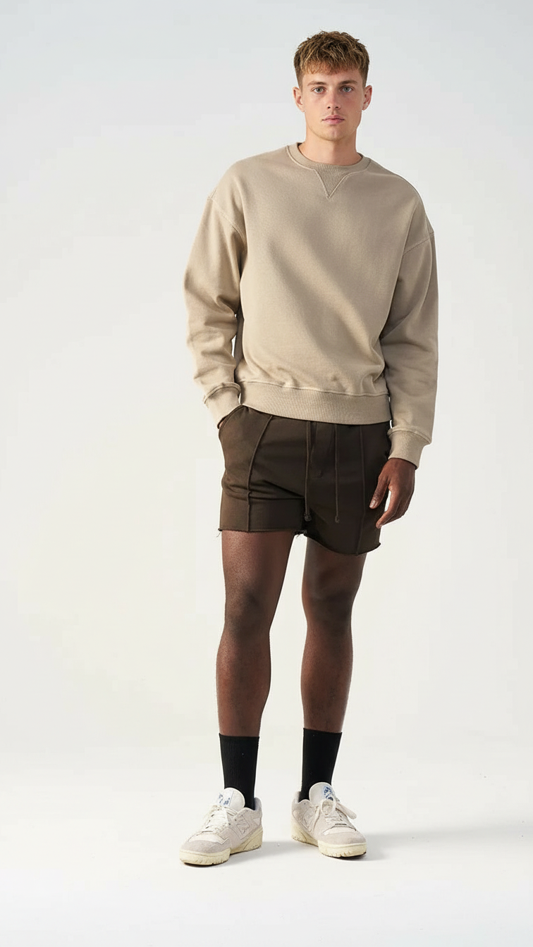 3D Raw Edge Fleece Sweatshorts