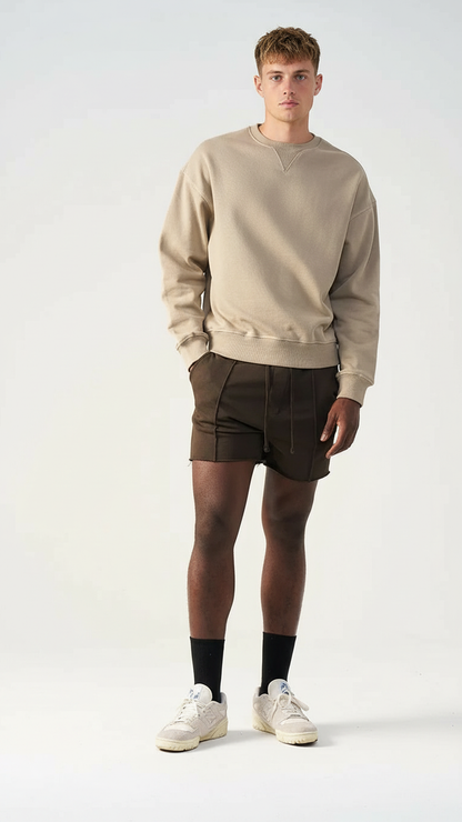 3D Raw Edge Fleece Sweatshorts