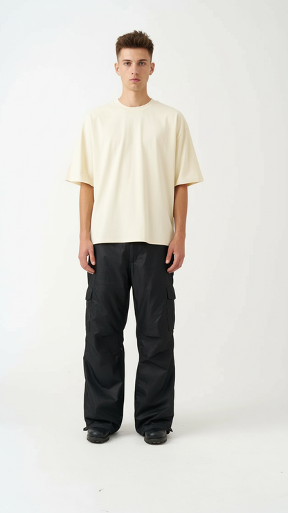 7 OZ Raw Edge Oversized Cropped T-Shirt