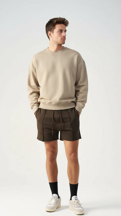 3D Raw Edge Fleece Sweatshorts