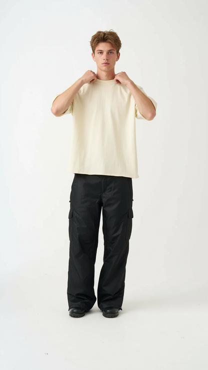 7 OZ Raw Edge Oversized Cropped T-Shirt