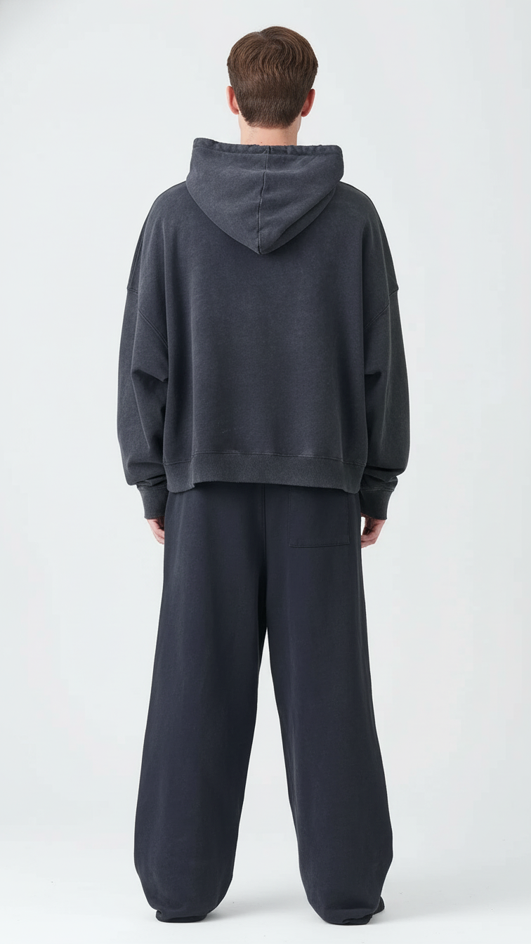 14 OZ Garment Wash French Terry Oversized Boxy Distressed Fleece Sweatsuit (Copy)