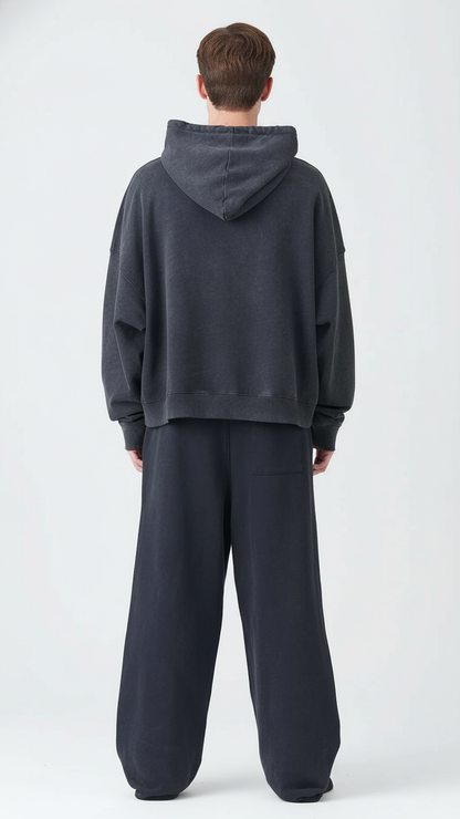 14 OZ Garment Wash French Terry Oversized Boxy Distressed Fleece Sweatsuit (Copy)