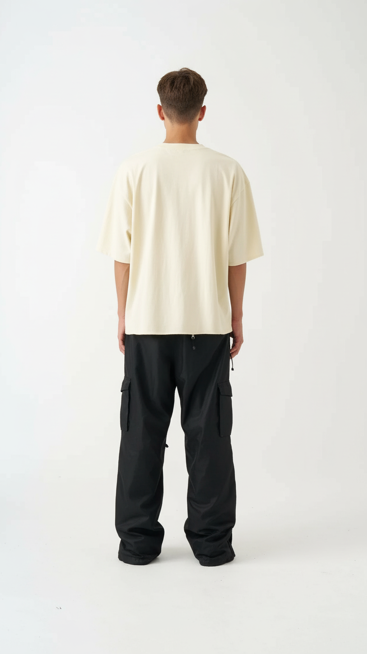 7 OZ Raw Edge Oversized Cropped T-Shirt