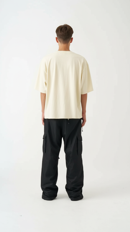 7 OZ Raw Edge Oversized Cropped T-Shirt