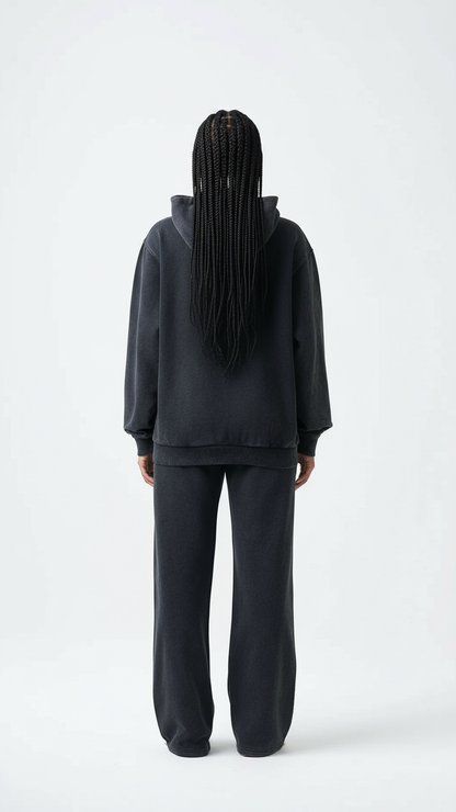 14 OZ French Terry Garment Dye Fleece Hooded Sweatsuit