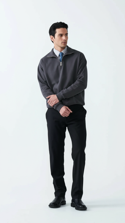 14 OZ Oversized Heavyweight Fleece Quarter-Zip