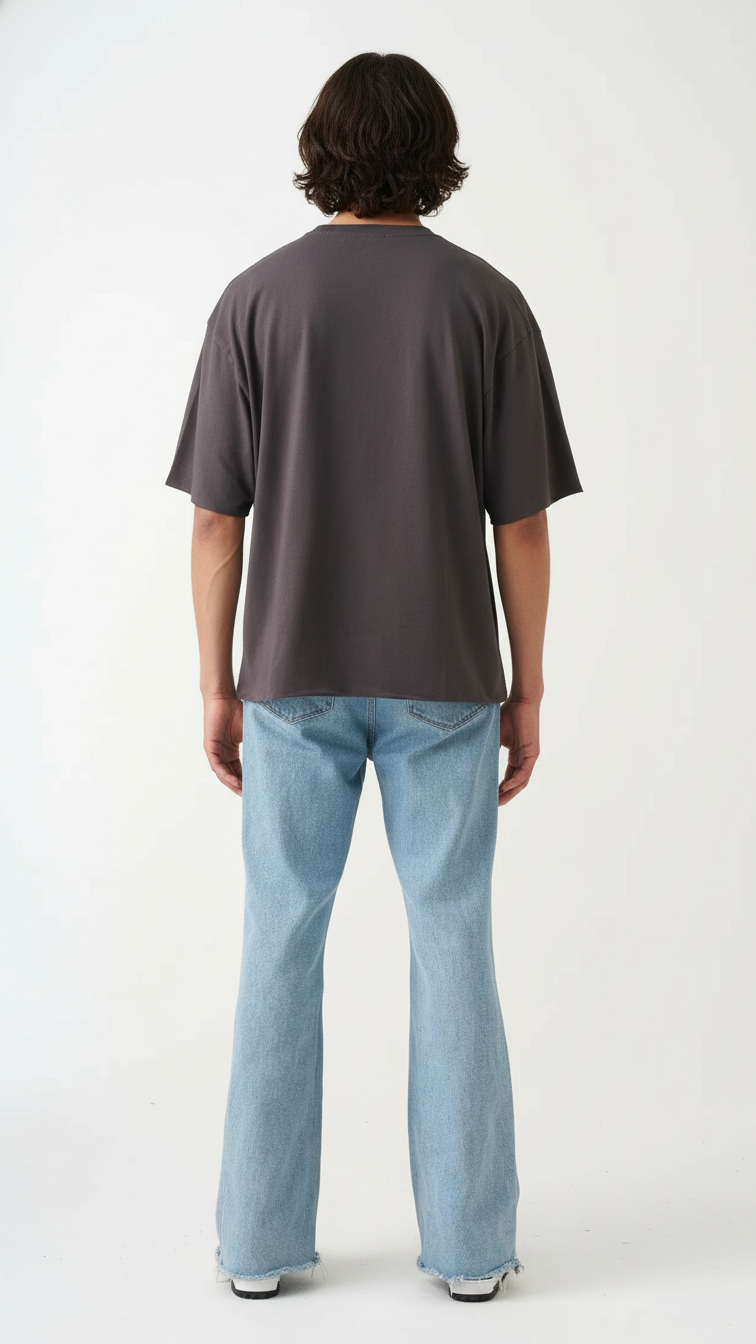 7 OZ Raw Edge Oversized Cropped T-Shirt