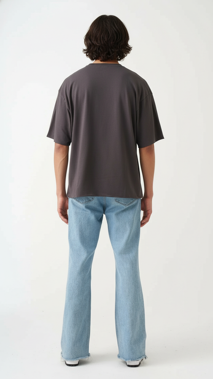 7 OZ Raw Edge Oversized Cropped T-Shirt