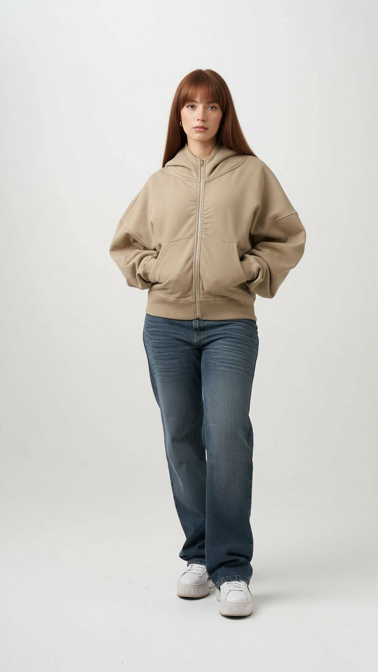 14 OZ Women's Heavyweight Full-Zip Hooded Sweatshirt