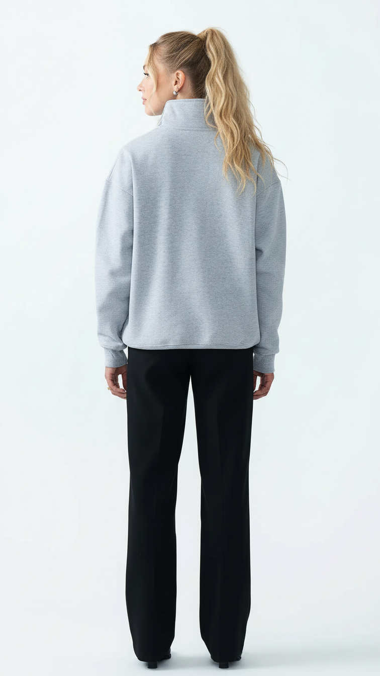 14 OZ Women's Oversized Heavyweight Fleece Quarter-Zip