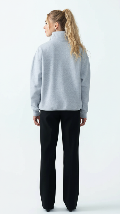 14 OZ Women's Oversized Heavyweight Fleece Quarter-Zip