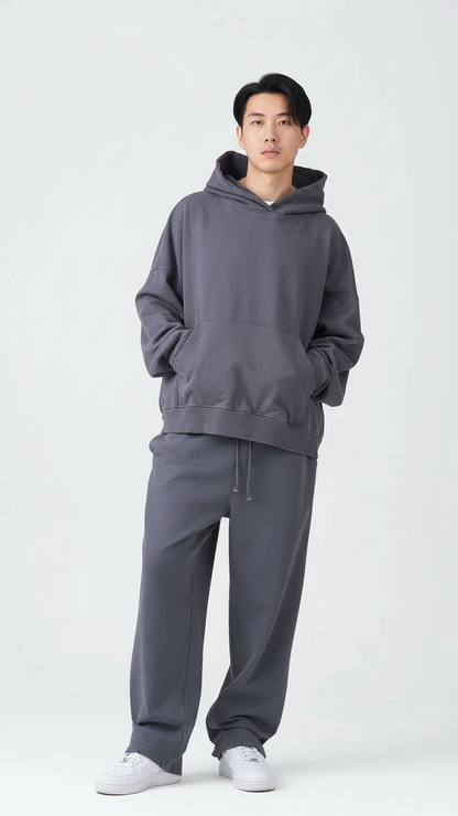 14 OZ Garment Wash French Terry Oversized Boxy Distressed Fleece Sweatsuit (Copy)