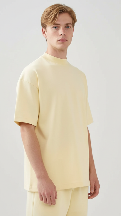10 OZ Mock-Neck Oversized Interlock T-Shirt