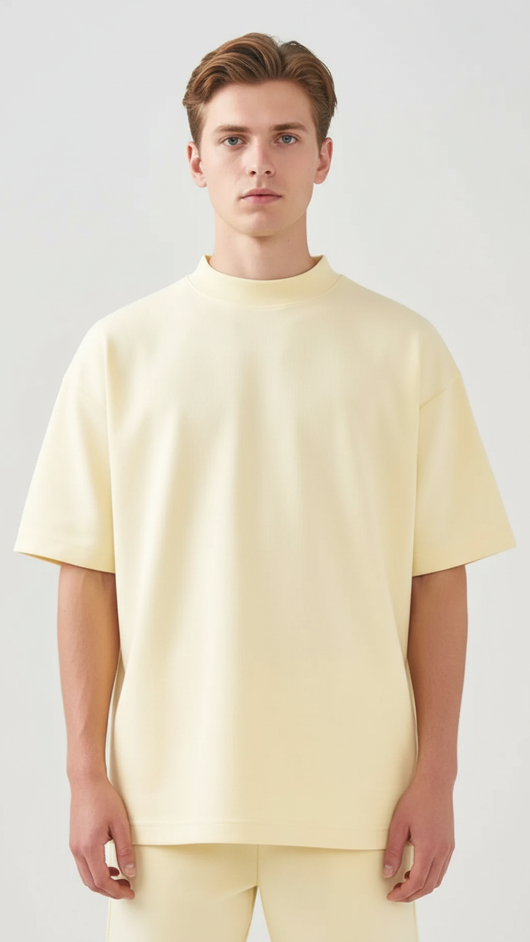 10 OZ Mock-Neck Oversized Interlock T-Shirt