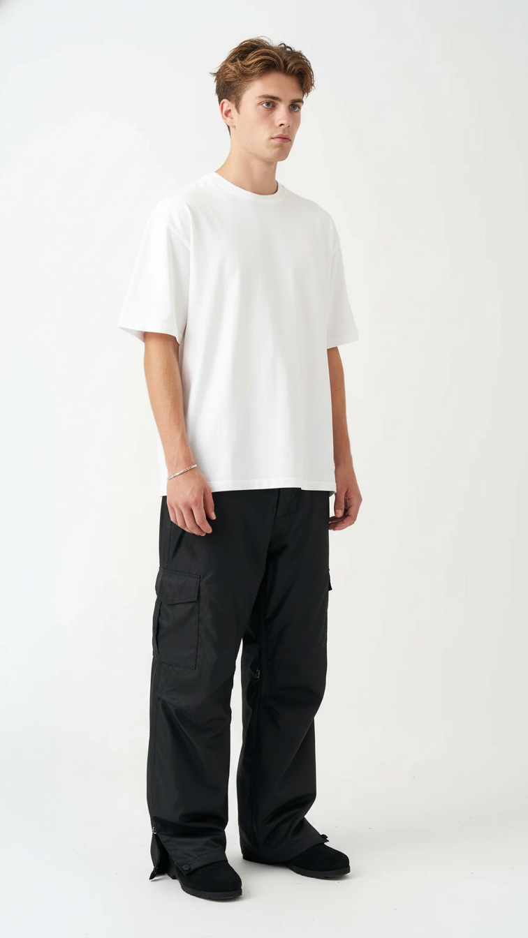 7 OZ Raw Edge Oversized Cropped T-Shirt