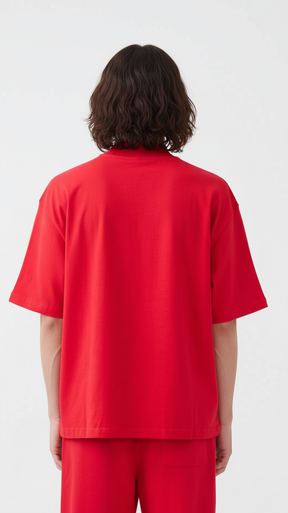 7.5 OZ Mock Neck Peached French Terry Oversized Boxy T-Shirt