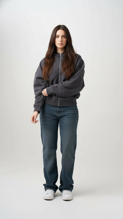 14 OZ Women's Heavyweight Full-Zip Hooded Sweatshirt