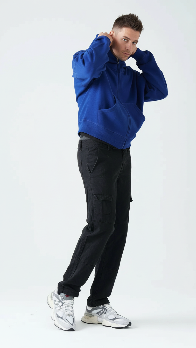 14 OZ Oversized Boxy Cropped Heavyweight Full-Zip Sweatshirt