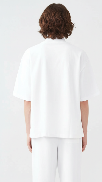 7.5 OZ Mock Neck Peached French Terry Oversized Boxy T-Shirt