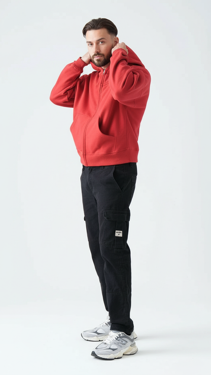14 OZ Oversized Boxy Cropped Heavyweight Full-Zip Sweatshirt