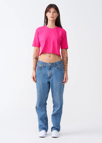 Combed Cotton Crop Top T-Shirt