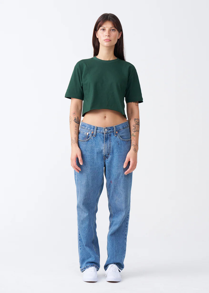 Combed Cotton Crop Top T-Shirt