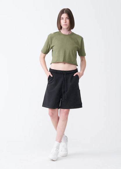 Combed Cotton Crop Top T-Shirt