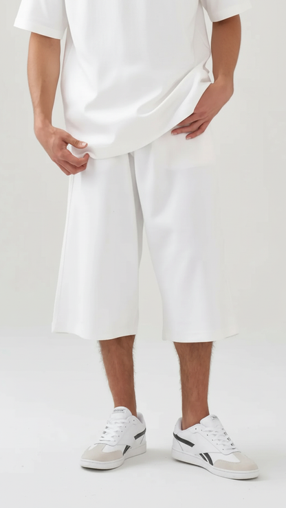 White T-Shirt And Short Set