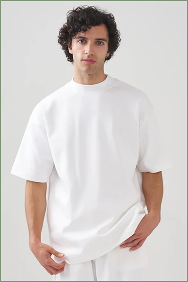 10 OZ Mock-Neck Interlock T-Shirt