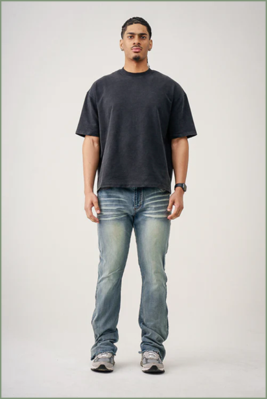 10 OZ French Terry Distressed T-Shirt