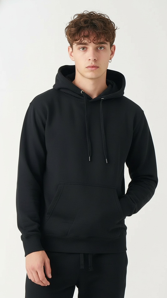 Black Heavy Blend Fleece Hooded Sweatshirt