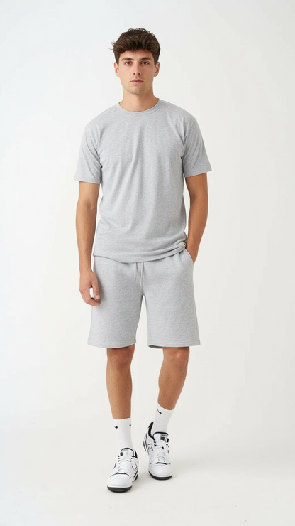 Gray T-Shirt And Short Set